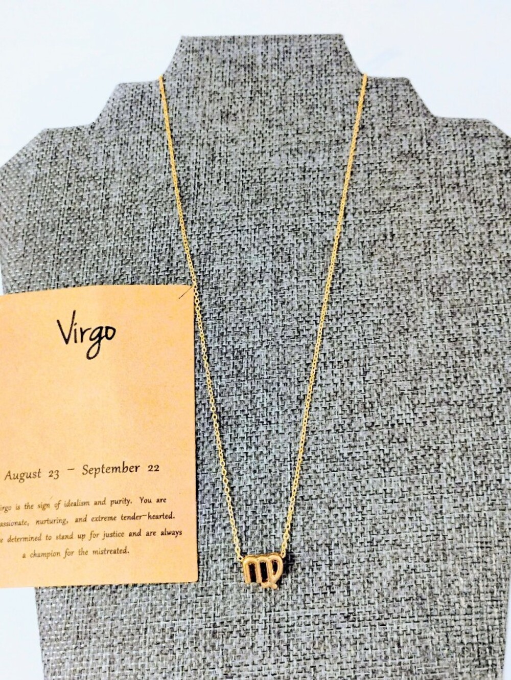 NEW Virgo (8/23-9/22) Zodiac Pendant Necklace 18" + 2" GHW